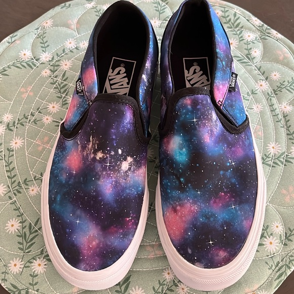 Vans Shoes - Women’s Vans classic galaxy print slip on sneakers.